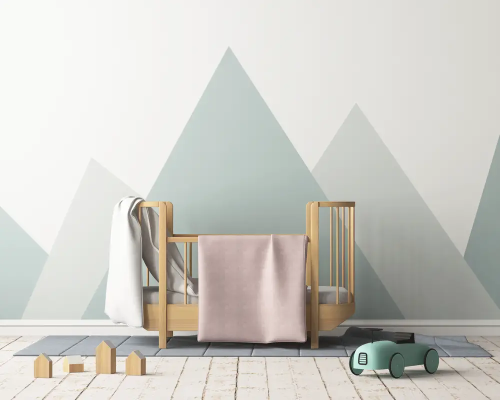 berceau bebe decoration chambre pastel minimaliste
