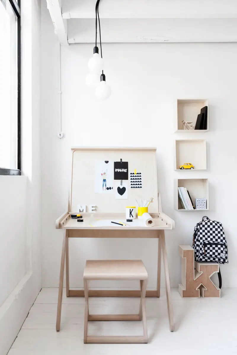 enfant rangement ecole bureau bois