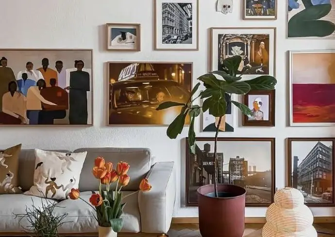 salon deco murale cadres idées à copier