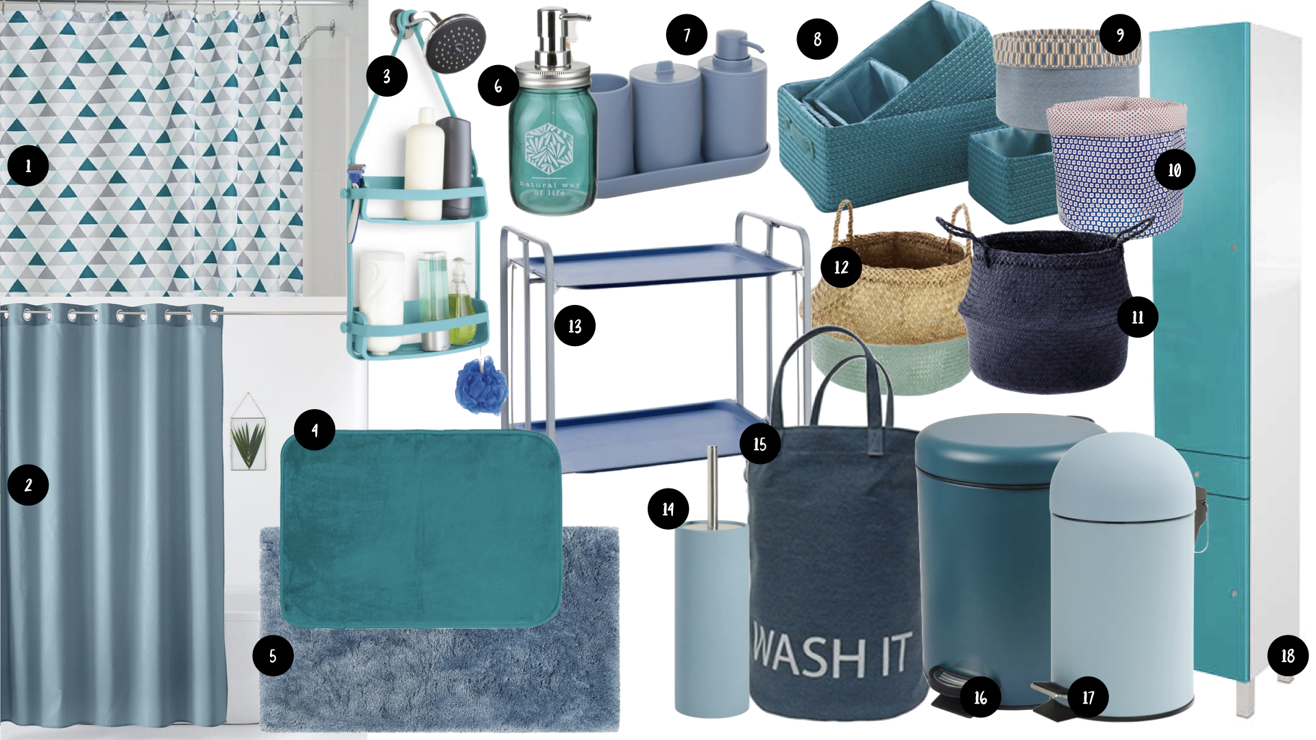 shopping deco salle de bain bleue