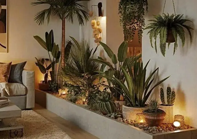 hiver plante verte moral décoration intérieure idée moderne