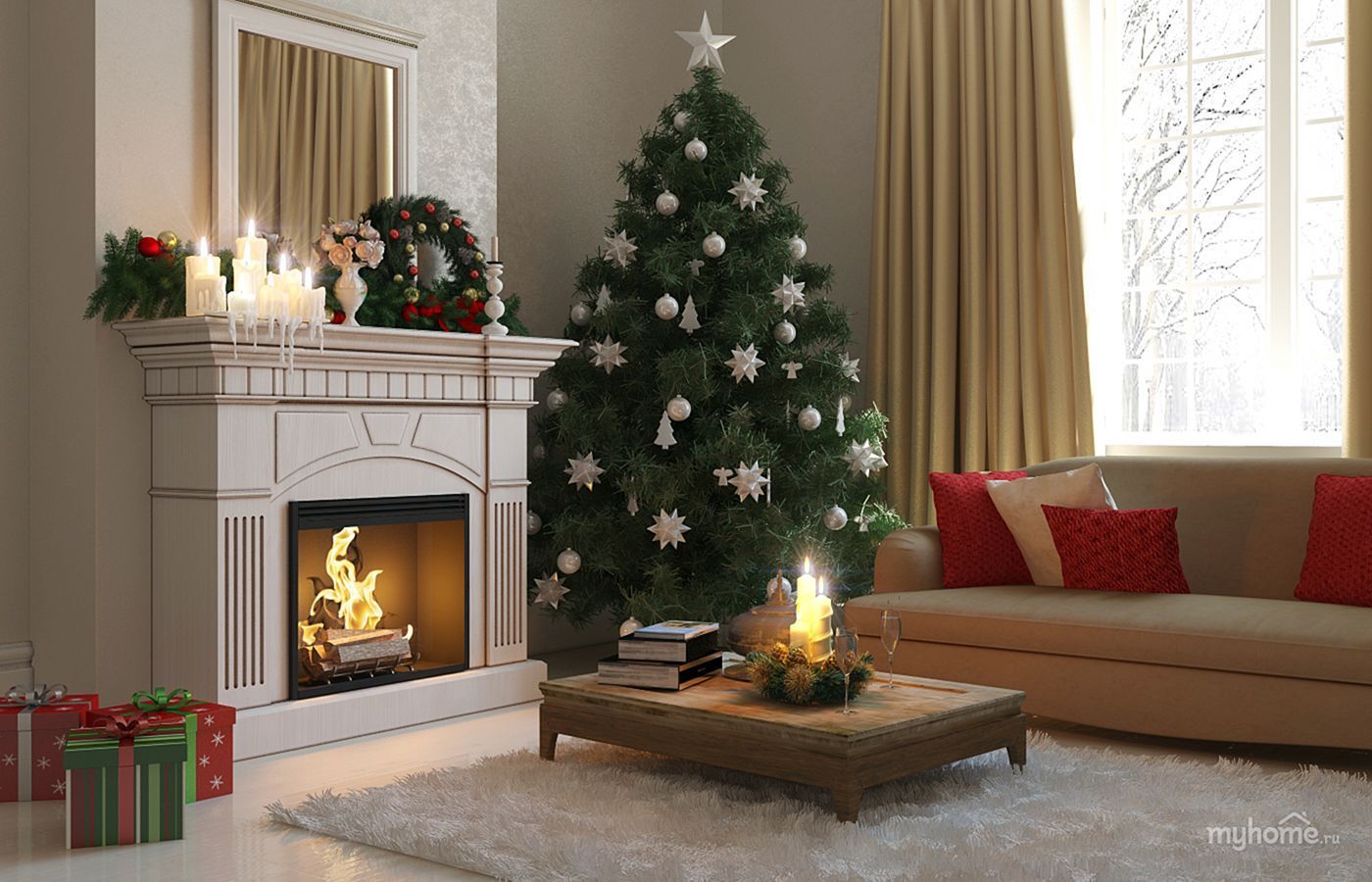 noel minimaliste deco sapin blanc