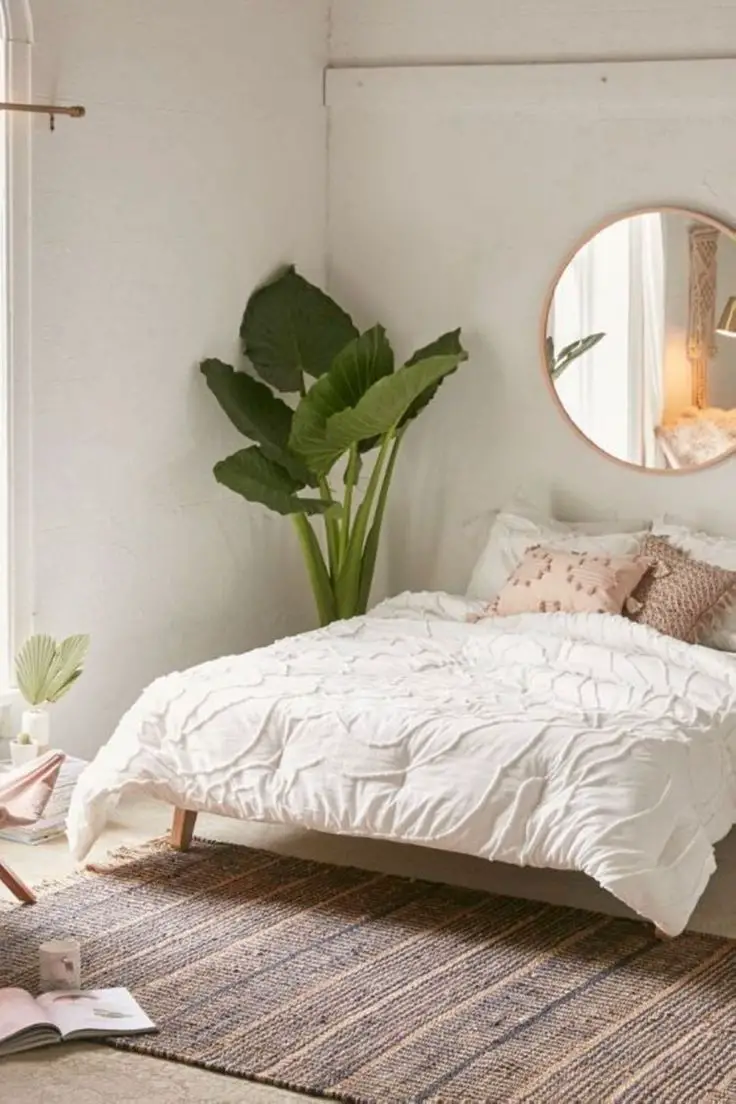 chambre deco elegante feminie simple tendance plante