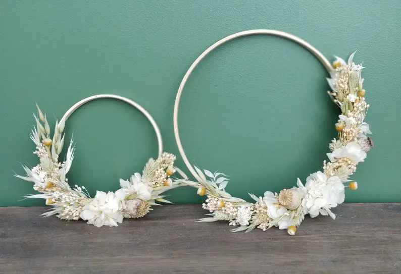 deco florale fleur sechees couronne