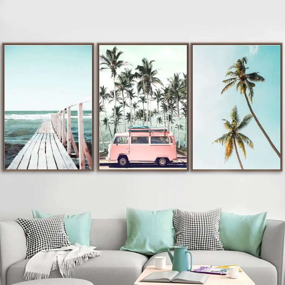 deco salon bord de mer vacances poster mural