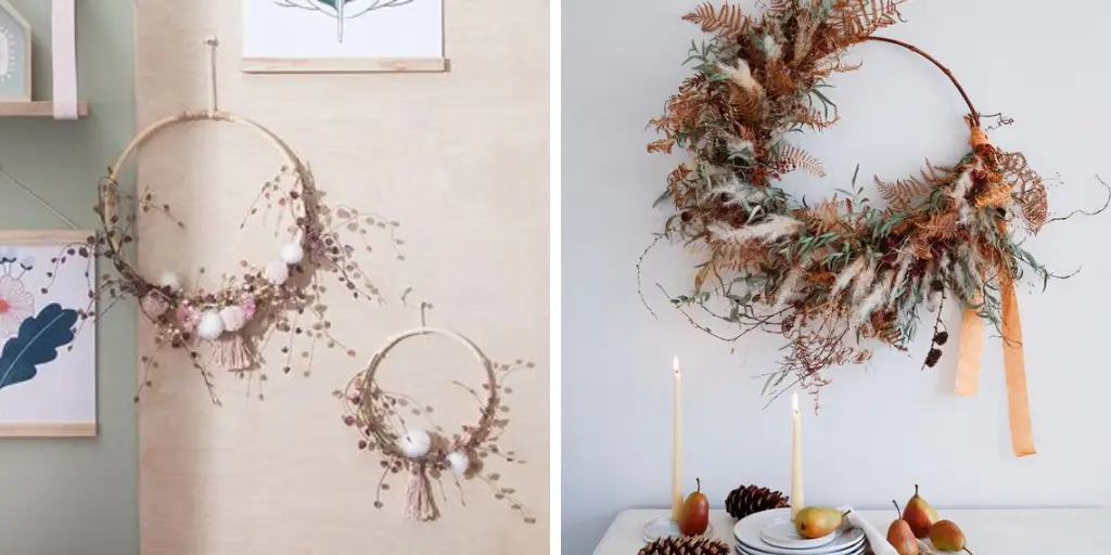 couronne fleur sechee idee decoration murale