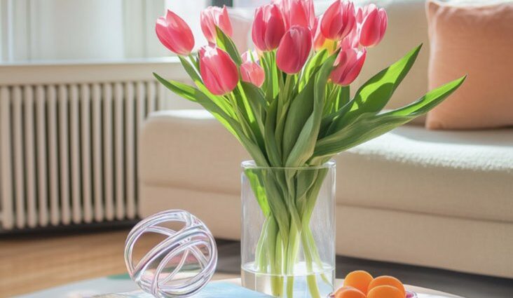 décoration salon fleur idée à copier moderne