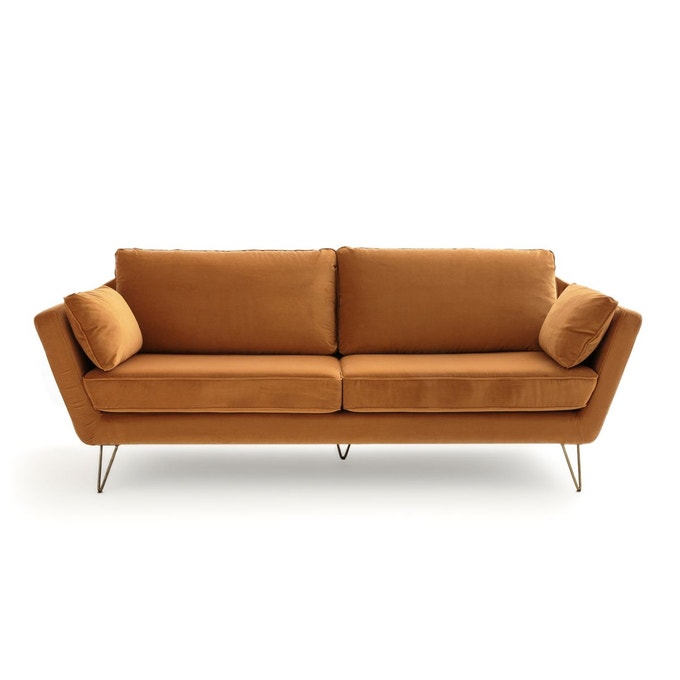 velours deco canape ocre tabac