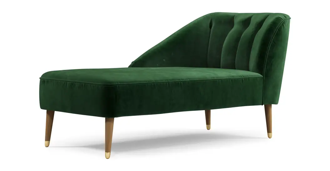 velours deco meridienne verte retro