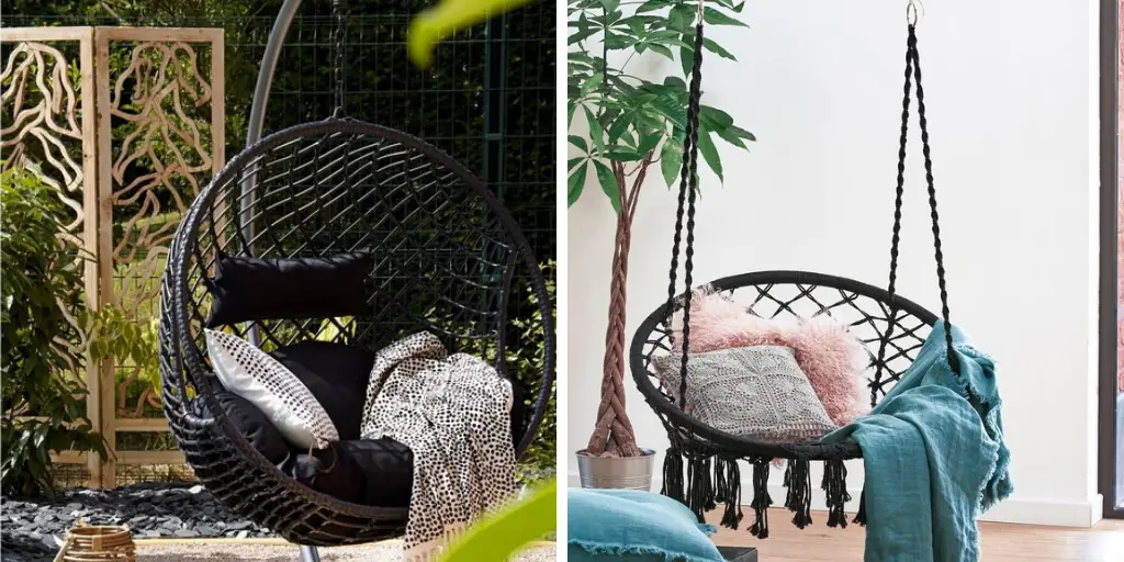 ambiance jardin zen fauteuils suspendus