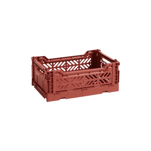 deco chambre design couleur terracotta Panier Colour Crate plastique rouge orange marron Small