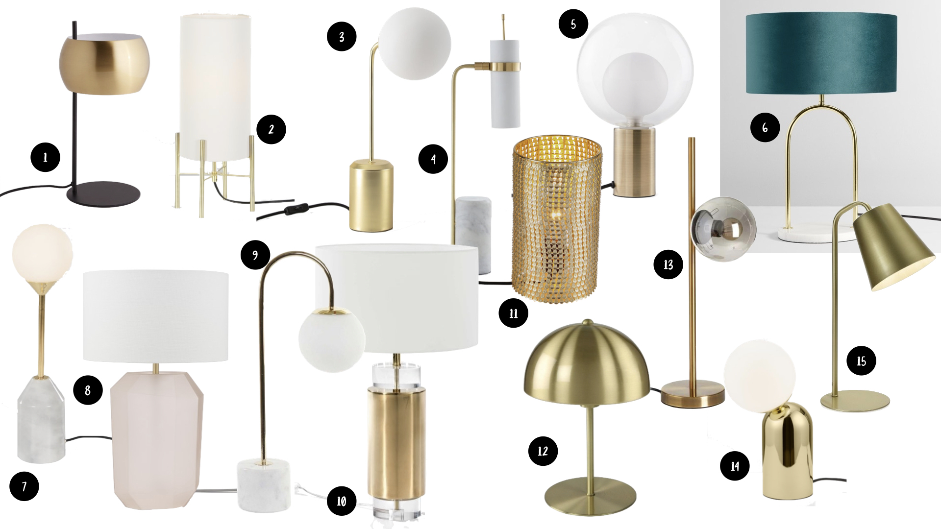 style modern glam lampe laiton