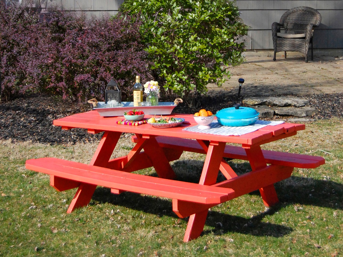 table de picnic peinture