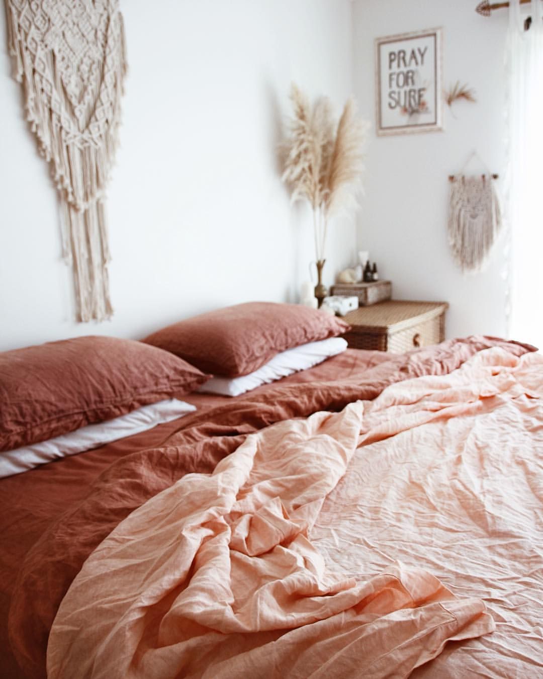 terracotta couleur chambre linge de lit ambiance boheme