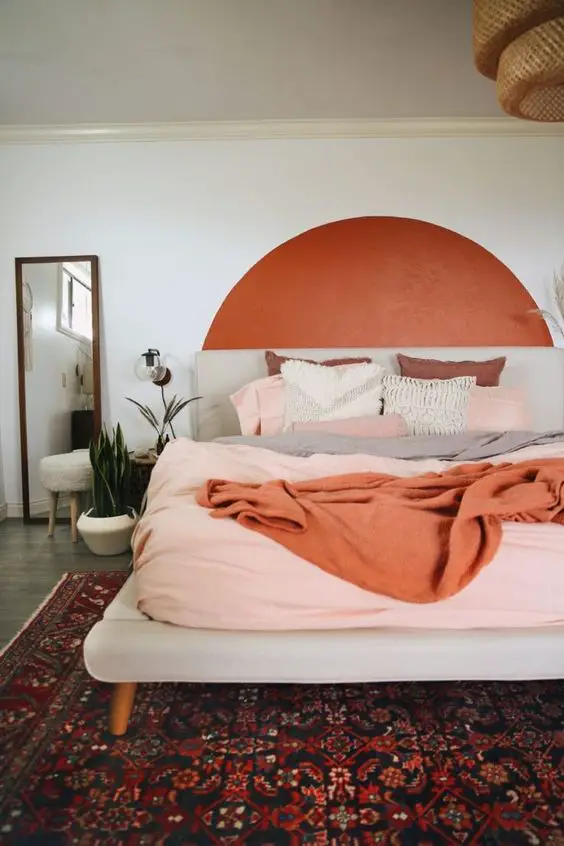 couleur deco terracotta idee chambre tete de lit