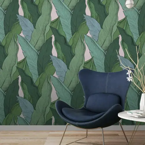 papier peint fresque nature tropical vert