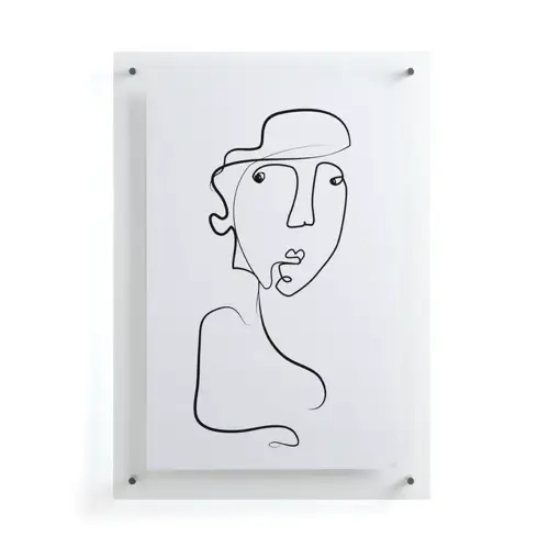 decoration visage poster mural noir et blanc