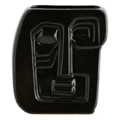 decoration visage vase noir