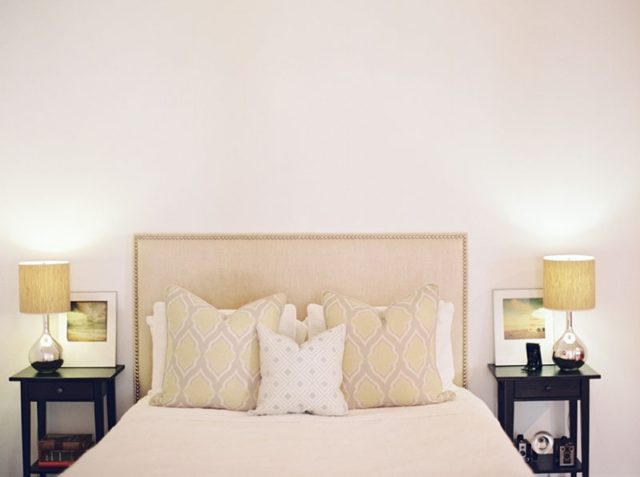 visite deco vintage chambre modern glam epurée tête de lit beige