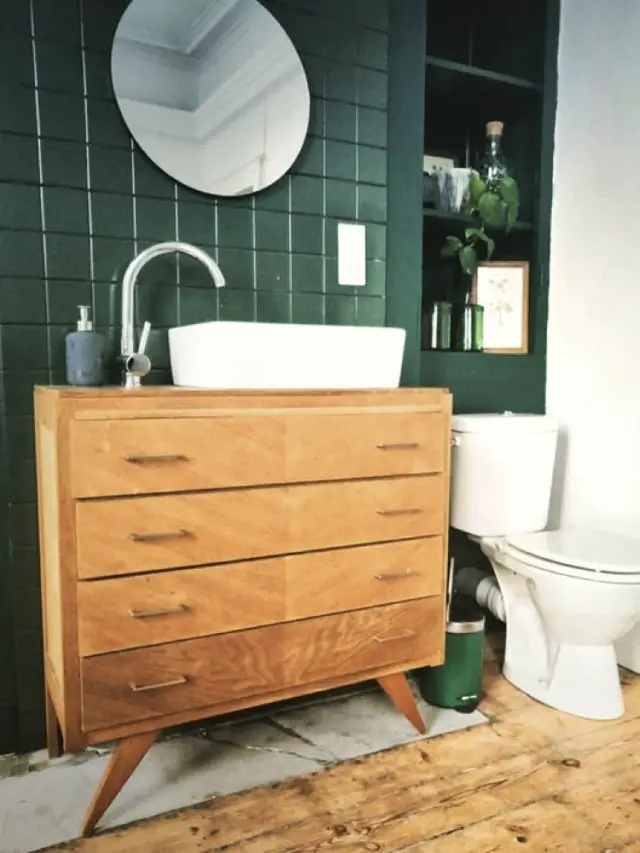 recup commode mid century meuble vasque salle de bain
