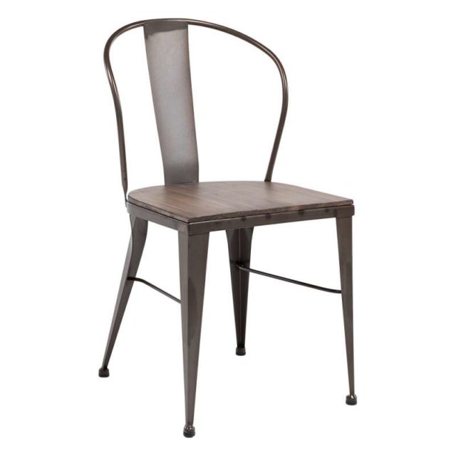 coin repas 4 pieds chaise industriel bois et métal