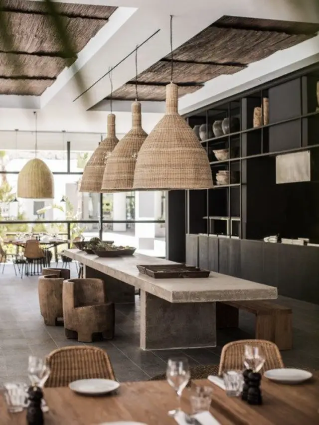 tendance slow living salle a manger rotin