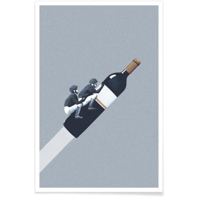 fan apero cadeau noel deco poster bouteille de vin