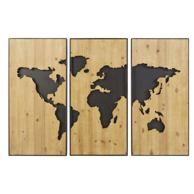 noel cadeau deco 1e appart maisons du monde deco murale planisphère bois