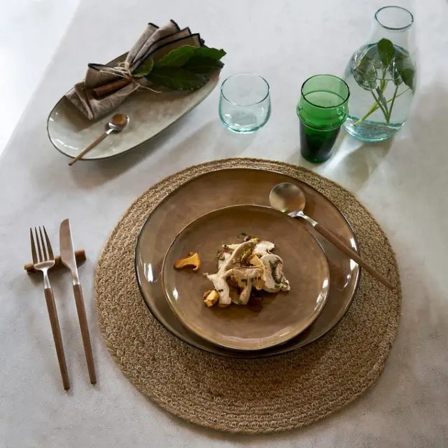 noel deco table slow assiette beige