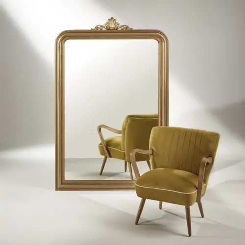 ou trouver deco salle de bain classique chic grand miroir ancien doré