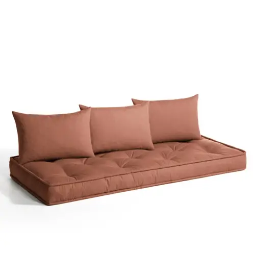 accessoire deco terracotta association gris banquette de sol