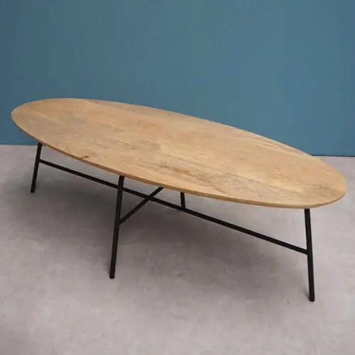 deco mobilier petit prix soldes 2021 decocolico table basse en bois ovale avec piètement métal