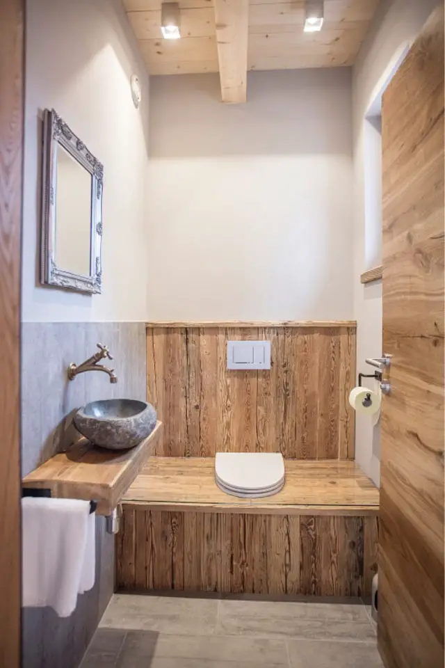 maison durable solution toilettes decoration bois lave main pierre