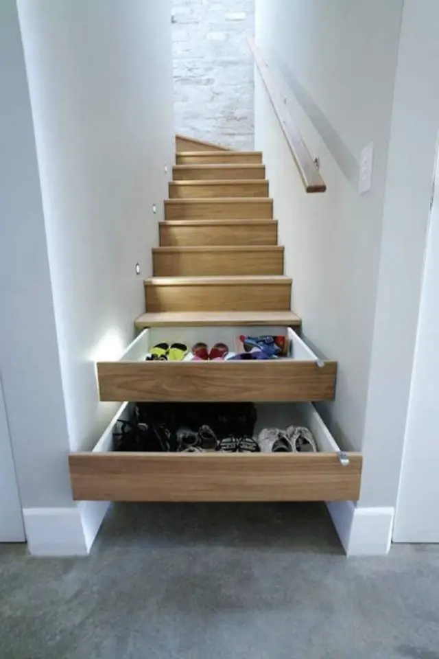 quels espaces amenager pour gagner place rangement dans les marches d'escaliers