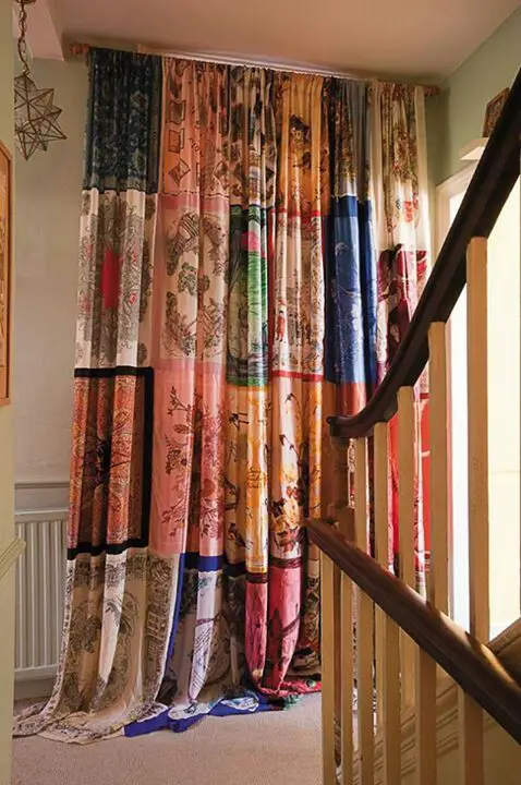 rideaux a motif style hippie patchwork couleur