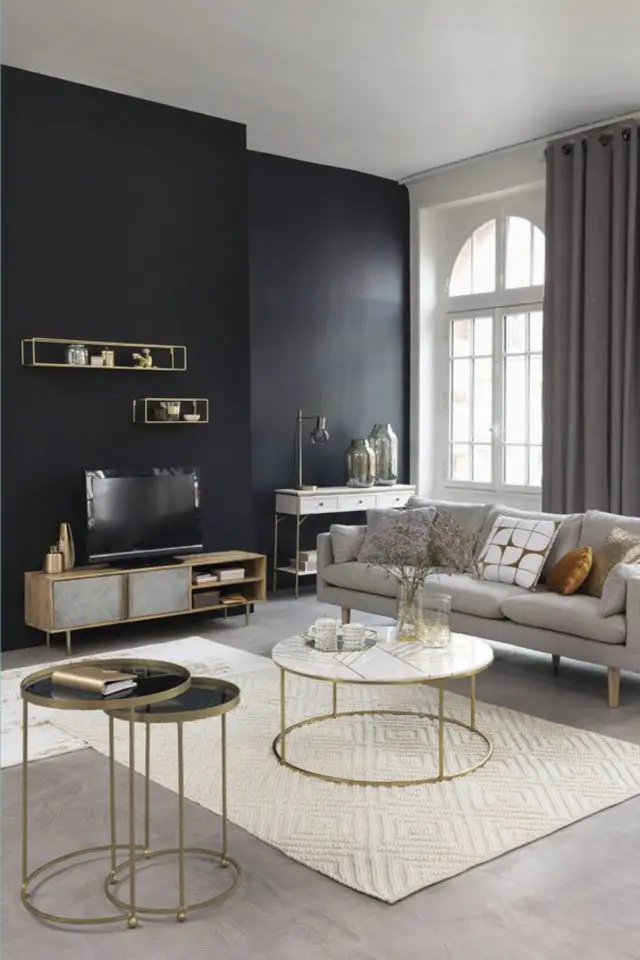 salon gris ambiance moderne exemple peinture sombre ambiance luminosité