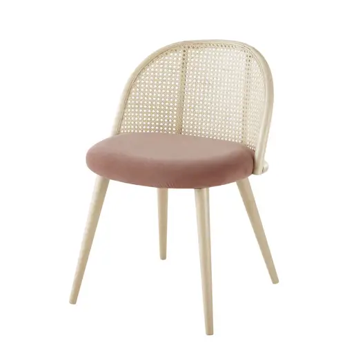 ou trouver deco rose salle a manger chaise cannage velours moderne