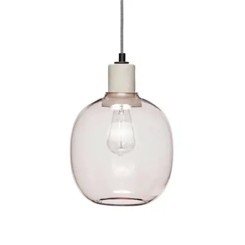 ou trouver deco rose salle a manger luminaire suspension rose clair en verre élégant