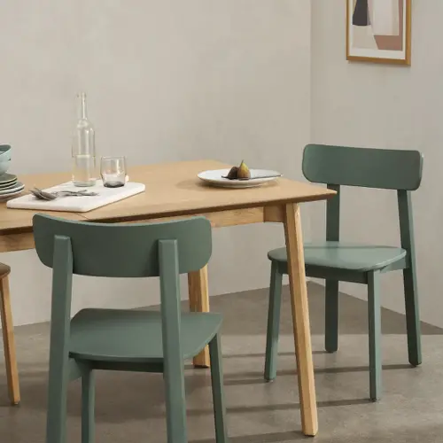 petite cuisine table chaise verte peu encombrante
