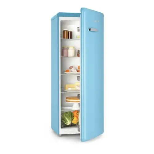 electromenager accessoire deco cuisine bleu réfrigérateur style vintage bleu une porte