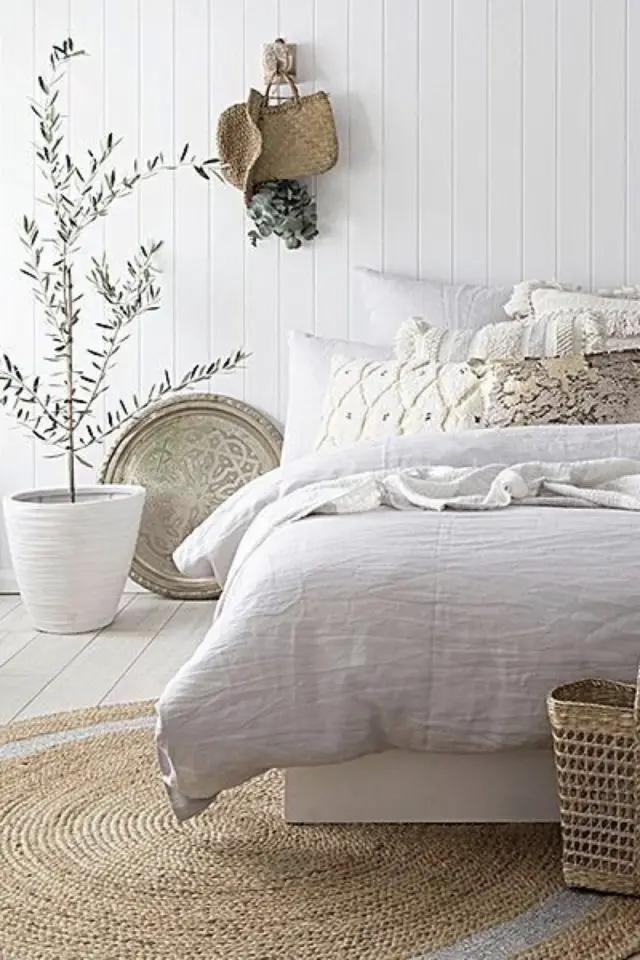 exemple deco chambre bord de mer mur labris bois blanc décoration naturelle et slow