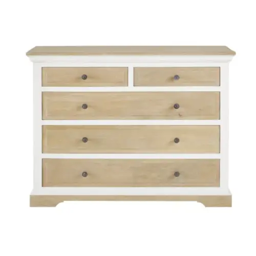 meuble chambre style bord de mer commode classique bois et blanc