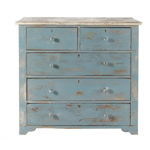 meuble chambre style bord de mer commode bleu patinée