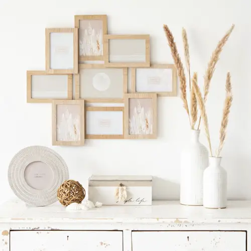 ou trouver accessoire deco slow living cadres pele mele en bois naturel