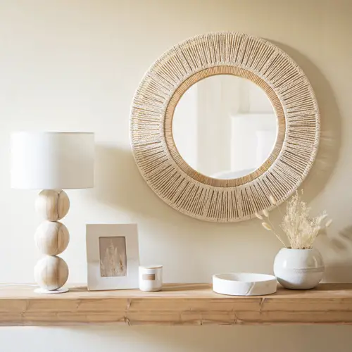 ou trouver accessoire deco slow living miroir rond naturel