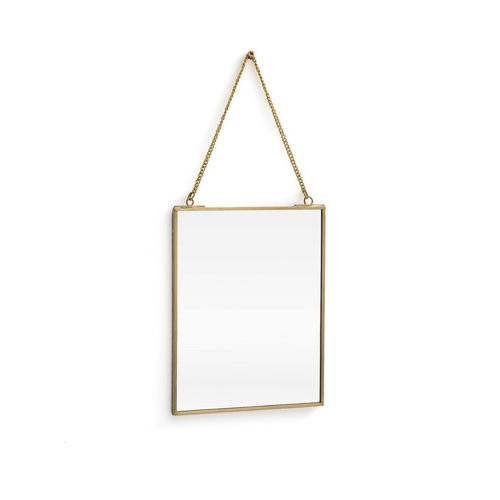 ou trouver miroir mural pas cher petit format rectangulaire chainette vintage laiton doré or