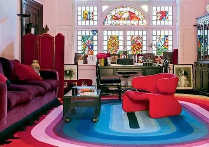 blog idee decoration quotidien couleur original rose rouge multicolore salon séjour vintage rétro