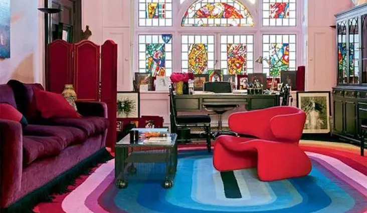 blog idee decoration quotidien couleur original rose rouge multicolore salon séjour vintage rétro