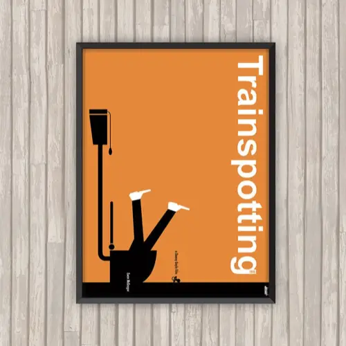 ou trouver affiche film deco cine Trainspotting Toilette orange