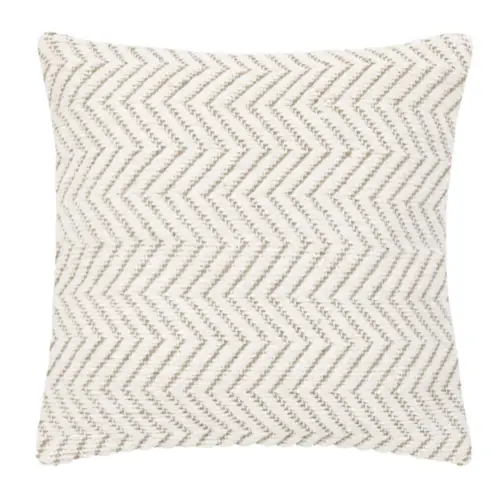 accessoire deco plus chaleureuse minimaliste slow coussin beige écru simple motif chevron